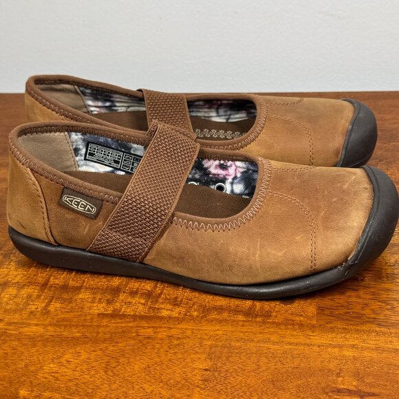 KEEN Shoes Womens 6.5 Brown Mary Jane Leather Casual Flats Comfort MJ 1017376 - Picture 5 of 11